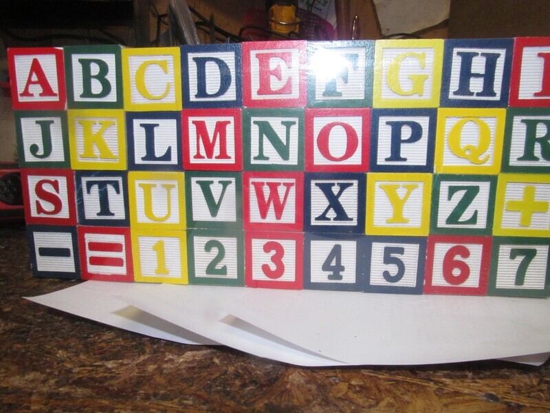 36 piece set wooden alphabet blocks