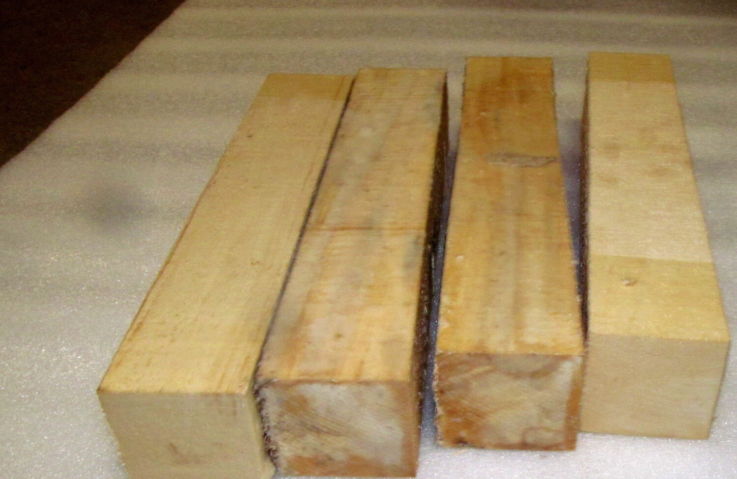 4 ASPEN TURNING BLOCKS LUMBER LATHE WOOD LOT 3 INCH 3 X 3 X 12&quot;