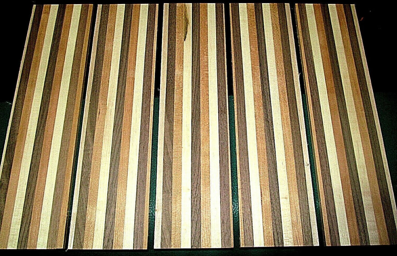 5 Kiln Dried Laminated Walnut Cherry and Maple Thins 11 1/2&quot; X 3&quot; X 1/4&quot;