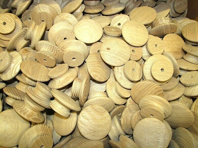 10 FACTORY NEW ASH 1 3/4" UNFINISHED KNOBS / PULLS KZ