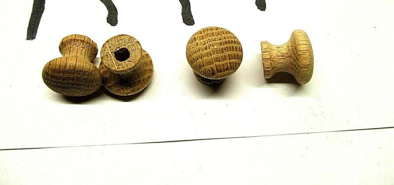 20 PIECES NEW UNFINISHED OAK 3/4" x 5/8 " ROUND WOOD CABINET KNOBS / PULLS K99