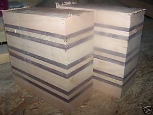 ONE CHERRY / WALNUT LAMINATED BOWL BLANKS 6&quot; x 6&quot; x 3&quot;