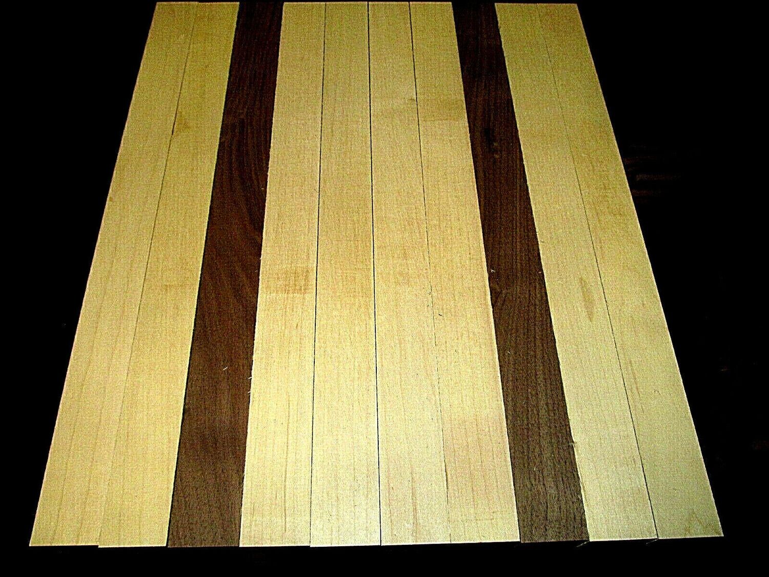 ASSEMBLY READY CUTTING BOARD KITS S4S WALNUT &amp; HARD MAPLE 16&quot; X 2&quot; X 3/4&quot;, QUANTITY: 8 MAPLE 2 WALNUT