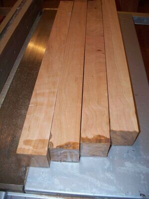 FOUR KILN DRIED BLACK CHERRY TURNING BLOCK LATHE WOOD BLANK 2 x 2 x 24