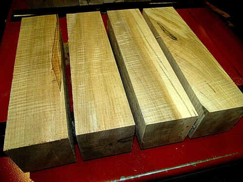 Four (4) CURLY MAPLE BOWL BLANK 3 x 3 x 12&quot;
