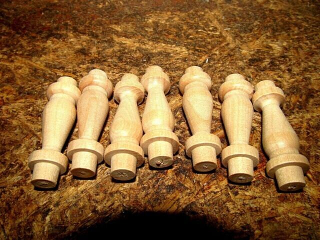WHOLESALE: NEW UNFINISHED MAPLE SPINDLE 2&quot; LONG WITH 3/8&quot; TENON 100 PIECES I