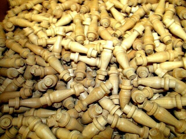 WHOLESALE: NEW UNFINISHED MAPLE SPINDLE 2" LONG WITH 3/8" TENON 100 PIECES I