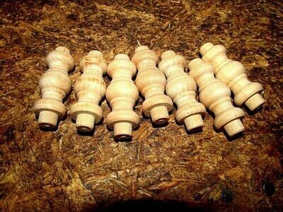 WHOLESALE: NEW UNFINISHED MAPLE SPINDLE 2" LONG WITH 3/8" TENON 250 PIECES J
