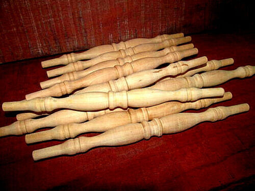 NEW UNFINISHED MAPLE SPINDLE 9&quot; LONG WITH 3/8&quot; TENON 10 PIECES E