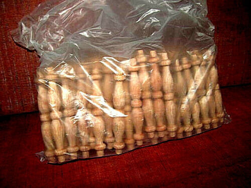 WHOLESALE: NEW UNFINISHED OAK SPINDLE 3 1/2&quot; LONG WITH 7/16&quot; TENON 100 PIECES G