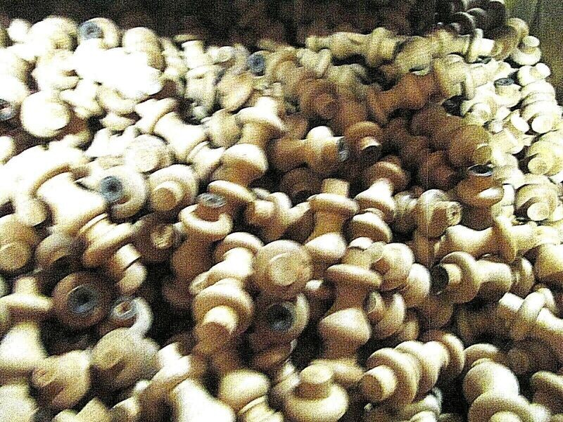 WHOLESALE: NEW UNFINISHED CHERRY SPINDLE 2" LONG WITH 3/8" TENON 100 PIECES O