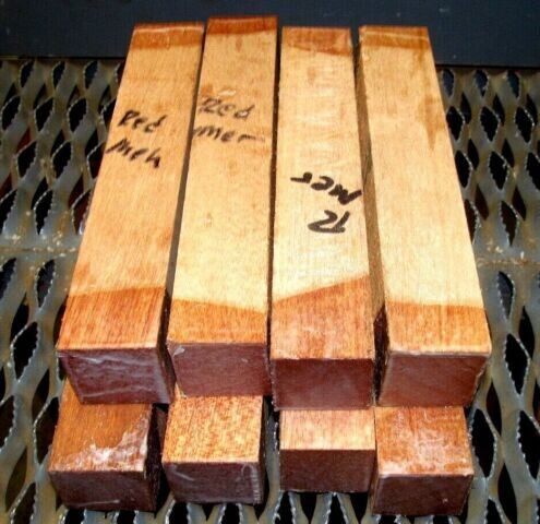EIGHT Kiln Dried Red MERANTI Turning Blank 2 X 2 X 11&quot;