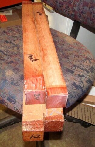 6 PIECES KILN DRIED SANDED EXOTIC AFRICAN MAKORE 2 X 2 X 11&quot;