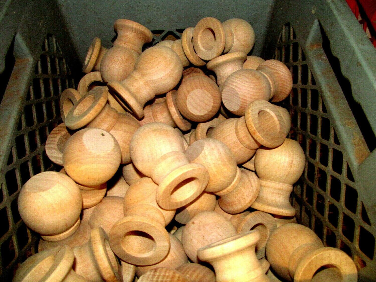 Lot Of 10 BSP Pieces New Unfinished Sanded Solid WOODEN FINIAL 3&quot; Tall With 1&quot; Hole
