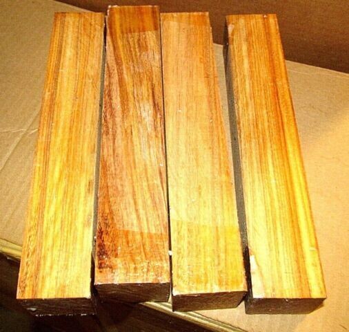 4 Beautiful Exotic Canarywood Turning Blank 2&quot; x 2&quot; x 11&quot;