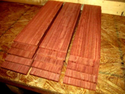 TEN (10) BEAUTIFUL Sanded Kiln Dried Thin Pieces BUBINGA Wood 12&quot; X 3&quot; X 1/4&quot;