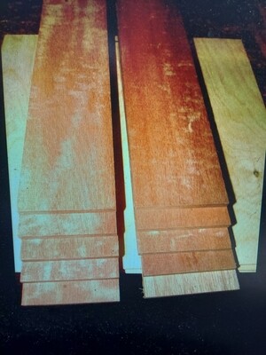 10 PIECES KILN DRIED SANDED BULLETWOOD 12 X 3 X 1/8&quot;