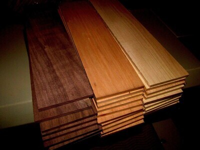 Multi Pak (6)  Kiln Dried Sanded Walnut, Cherry &amp; Maple  24&quot; X 6&quot; X 1/4&quot;