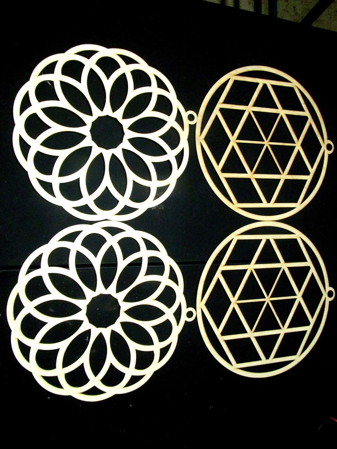 BEAUTIFUL 4 PIECE 12&quot; GEOMETRIC DECOR SET