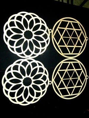 BEAUTIFUL 4 PIECE 12&quot; GEOMETRIC DECOR SET