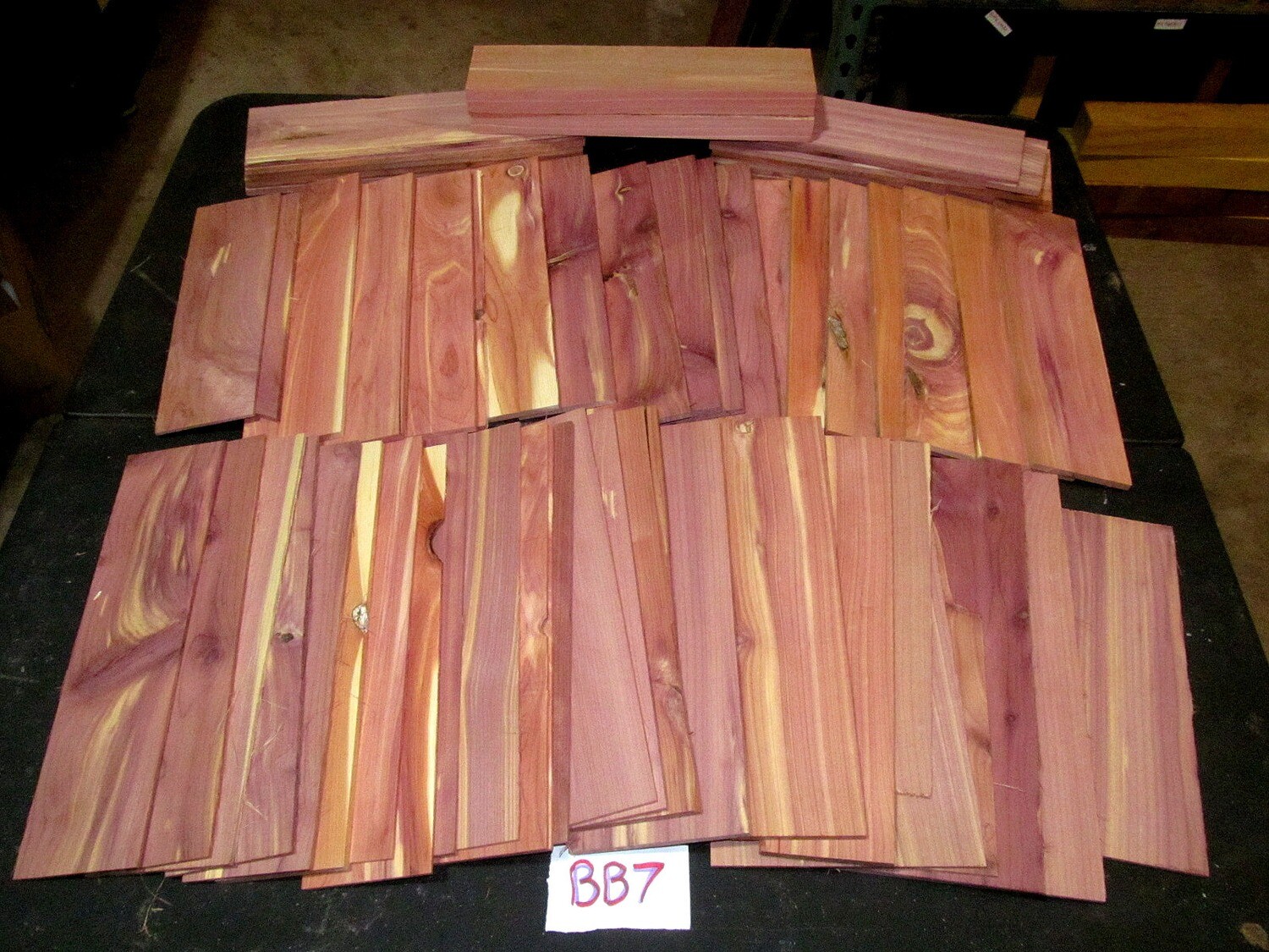 BEAUTIFUL BOX LOT OF VARIOUS SIZED CEDAR THIN STOCK BB7
