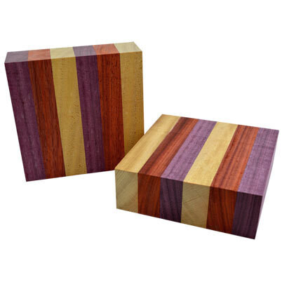 ONE (1) LAMINATED EXOTIC BOWL BLANK 6 X 6 X 3&quot;