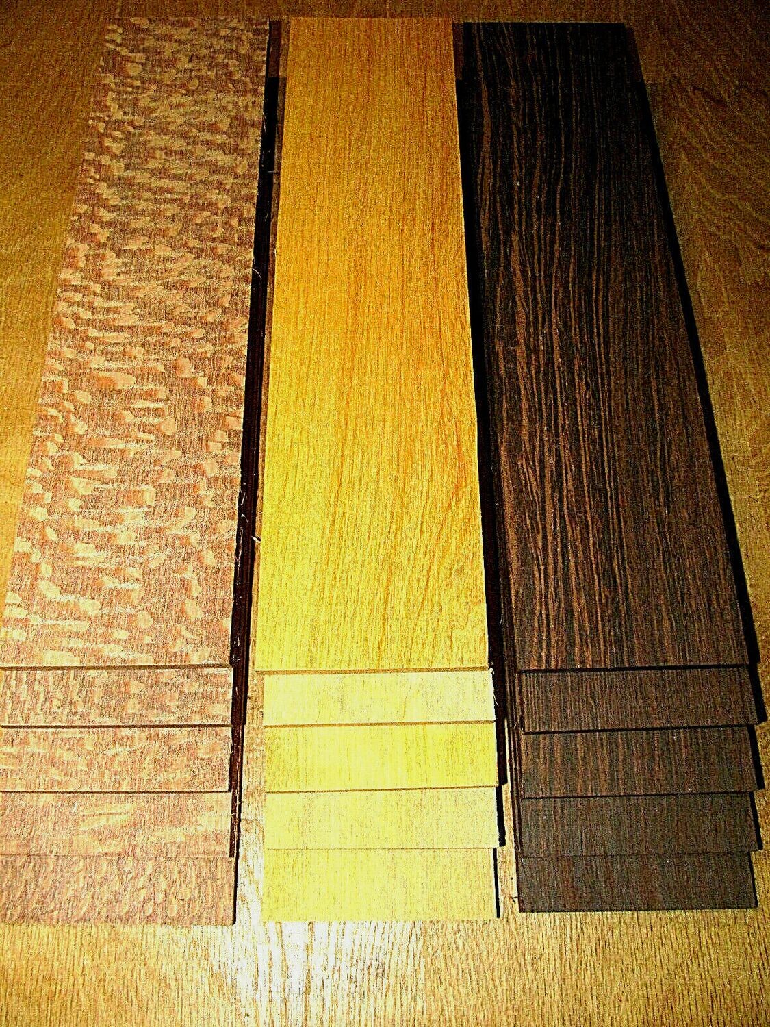15 Kiln Dried Sanded Leopardwood, Lemonaballi, Wenge Thins 12&quot; X 3&quot; X 1/4&quot;