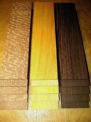 15 Kiln Dried Sanded Leopardwood, Lemonaballi, Wenge Thins 12&quot; X 3&quot; X 1/4&quot;
