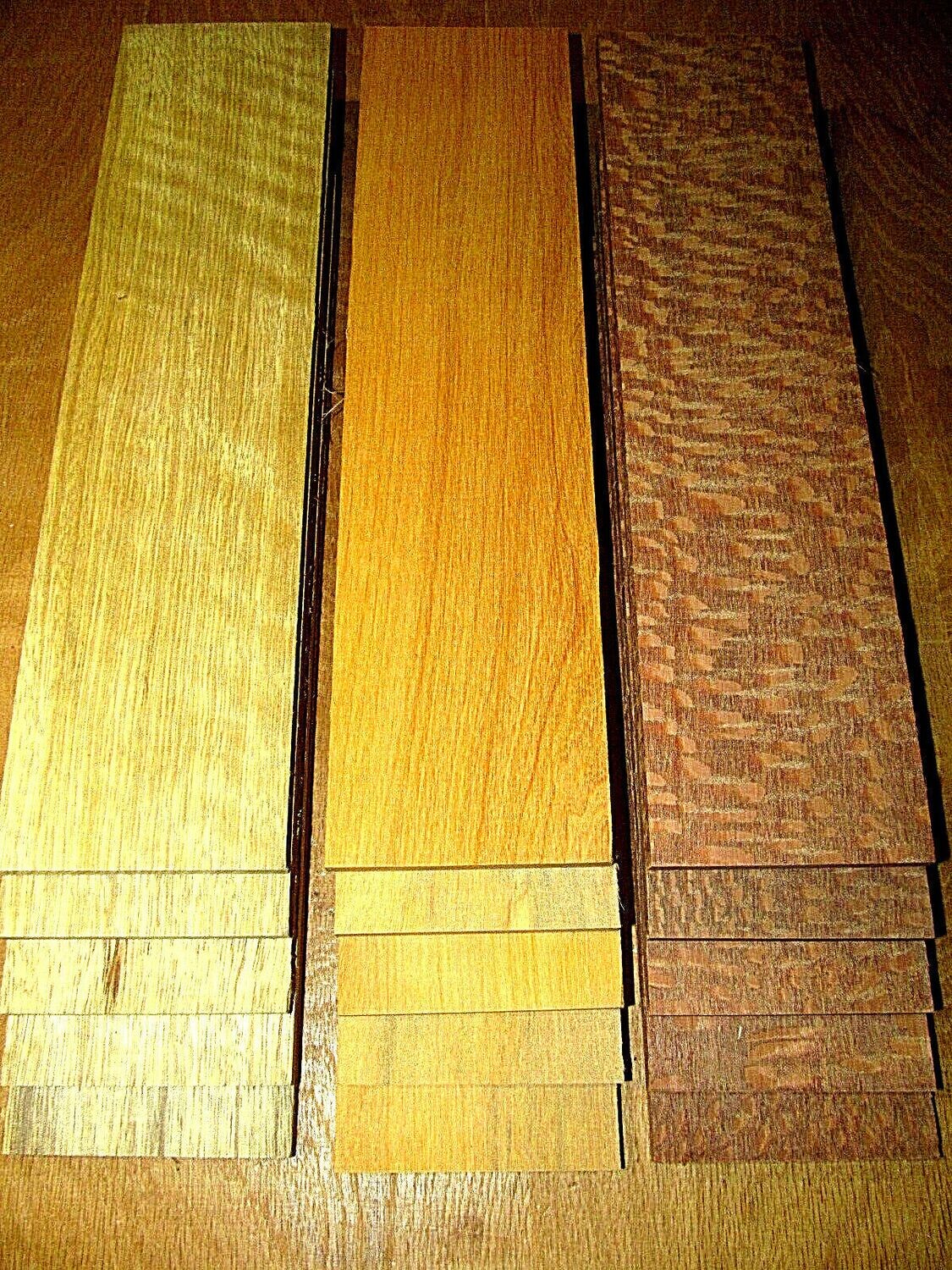 15 Kiln Dried Sanded Leopardwood, Lemonaballi, Limba Thins 12&quot; X 3&quot; X 1/4&quot;