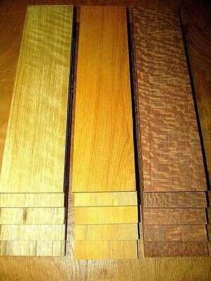 15 Kiln Dried Sanded Leopardwood, Lemonaballi, Limba Thins 12&quot; X 3&quot; X 1/8&quot;