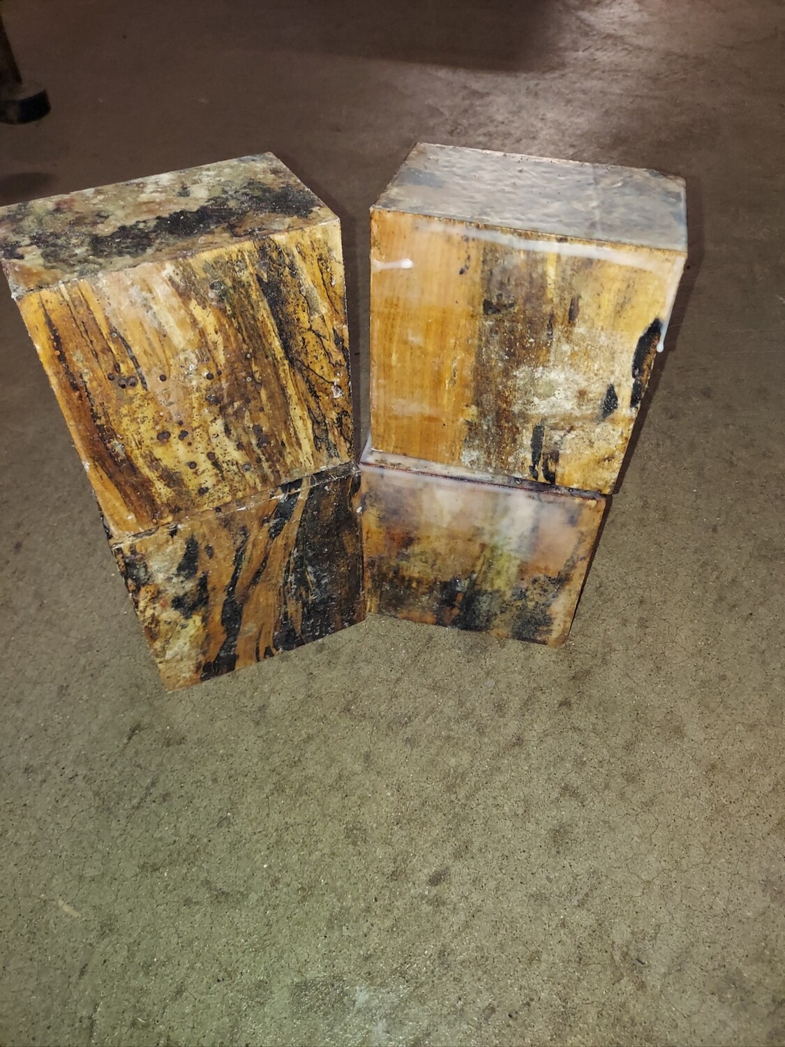 4 Beautiful Spalted Beech Bowl Blanks 5&quot; X 5&quot; X 3&quot;