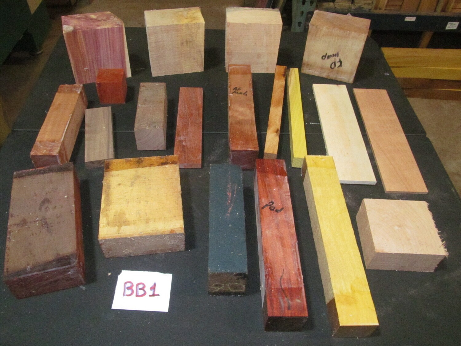 BEAUTIFUL BOX LOT OF VARIOUS SIZED EXOTIC AND DOMESTIC WOOD BB1