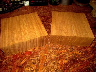 Two (2) Kiln Dried Exotic Black Limba Platter Blanks 6&quot; X 6&quot; X 2&quot;