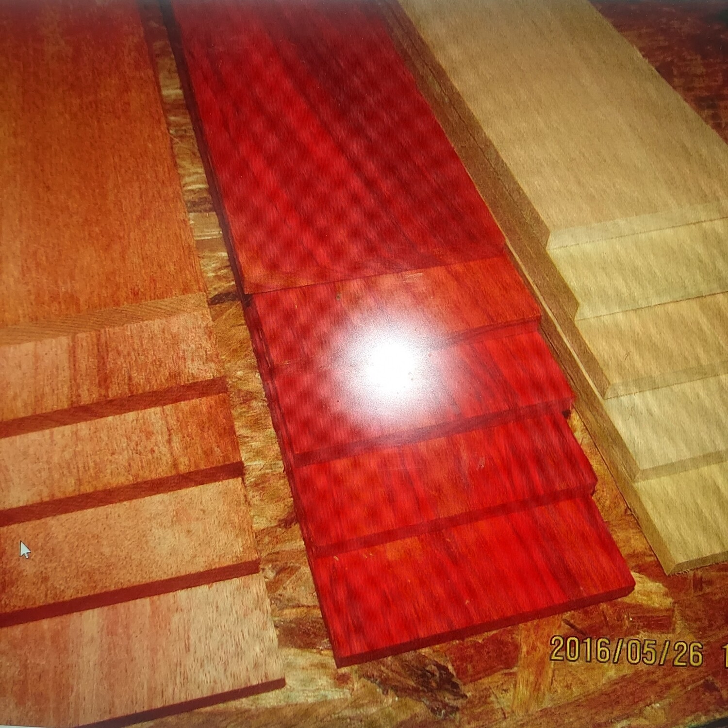 3/8&quot;: 12 PIECES THIN EXOTIC BLOODWOOD, MAPLE,SAPELE 12&quot; X 3&quot; X 3/8&quot;