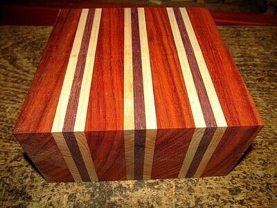 ONE PADAUK / MAPLE / WALNUT LAMINATED BOWL BLANKS 8&quot; X 8&quot; X 3&quot;