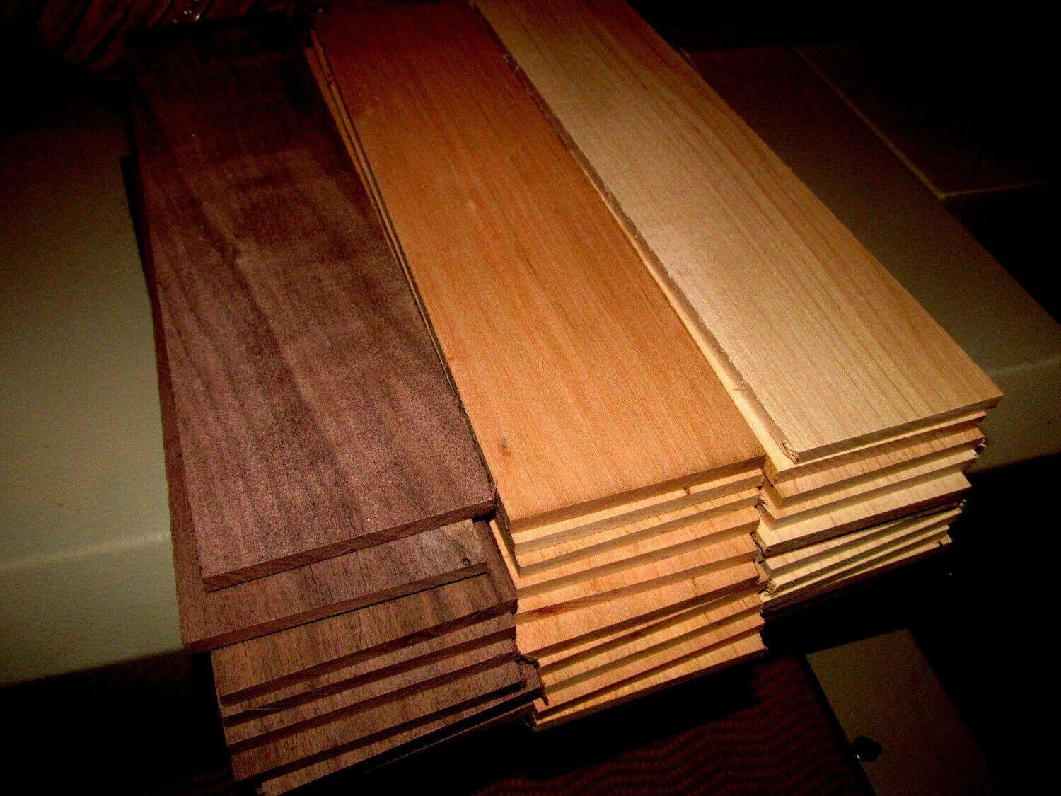 Multipak 15 Kiln Dried Sanded Walnut, Cherry, Maple 12 X 4 X 1/8"