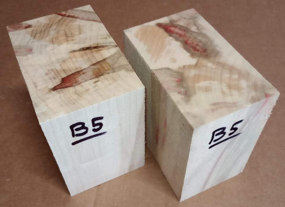 2 Beautiful FlAMING BOXELDER Bowl Blanks Lathe Turning Lumber Wood 5&quot; X 5&quot; X 3&quot; B5
