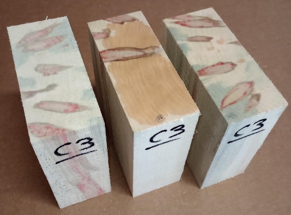 3 Beautiful FlAMING BOXELDER Bowl Blanks Lathe Turning Lumber Wood 6&quot; X 6&quot; X 2 1/2&quot; C3