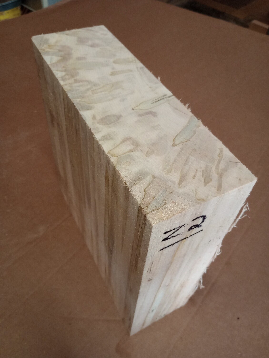 LARGE BEAUTIFUL AMBROSIA MAPLE BOWL BLANK TURNING BLOCK LUMBER 12 X 12 X 4&quot; Z2