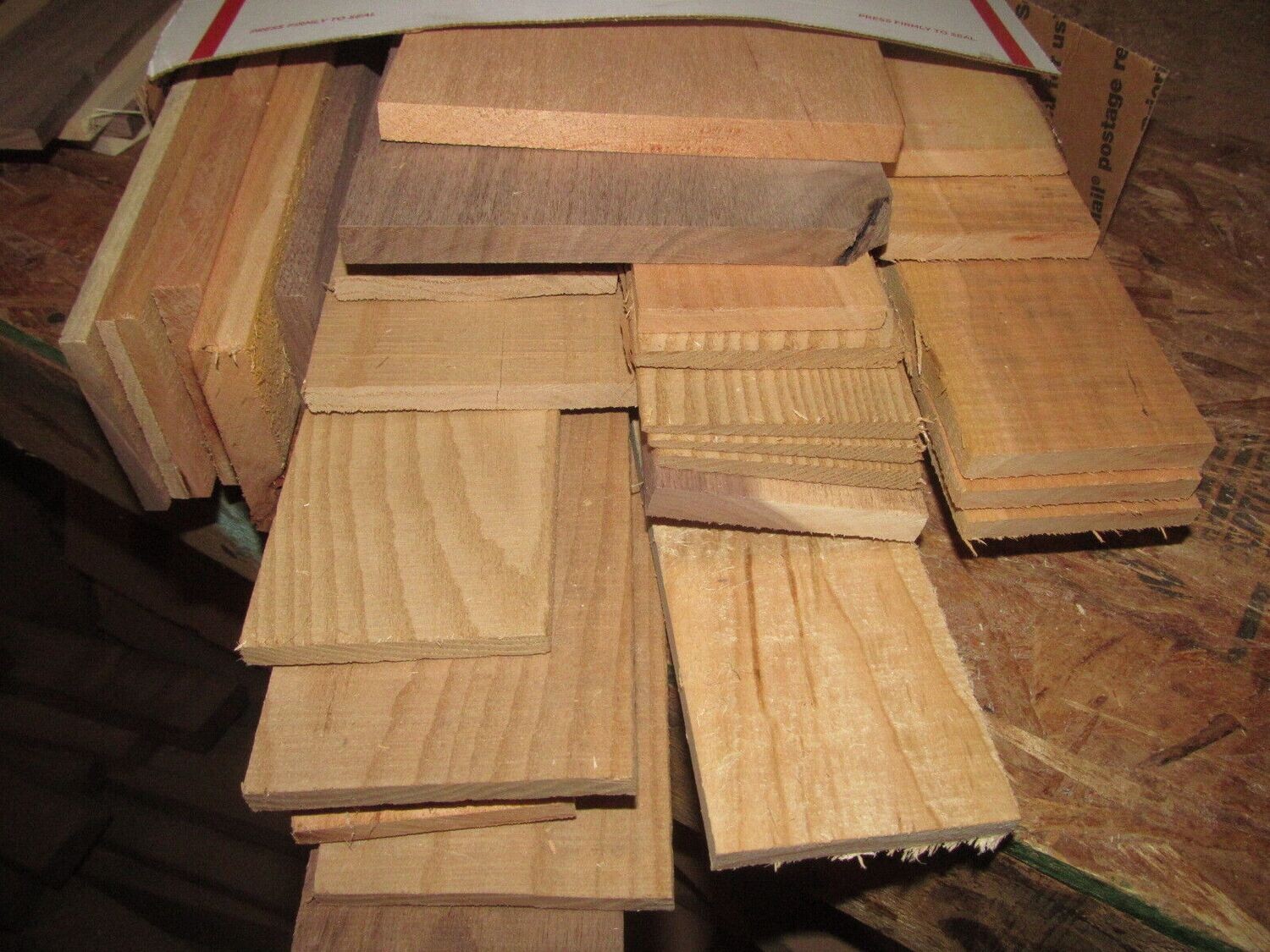 BOX OF SCRAP KILN DRIED DOMESTIC THIN LUMBER