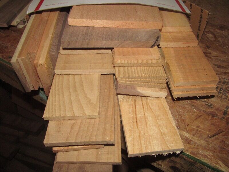 BOX OF SCRAP KILN DRIED DOMESTIC THIN LUMBER