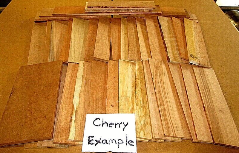BOX OF CHERRY SCRAP OF KILN DRIED THIN LUMBER