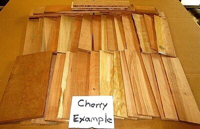 BOX OF CHERRY SCRAP OF KILN DRIED THIN LUMBER