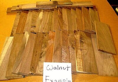 BOX OF WALNUT SCRAP OF KILN DRIED THIN LUMBER