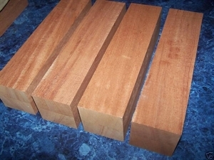 Four Kiln Dried African Mahogany Turning Blanks 3&quot; X 3&quot; X 24&quot;