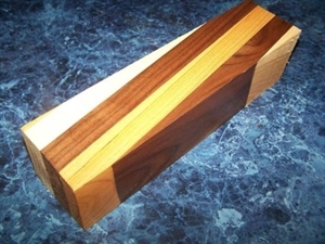 One Walnut Maple Cherry Offset Laminated 3 X 3 X 12