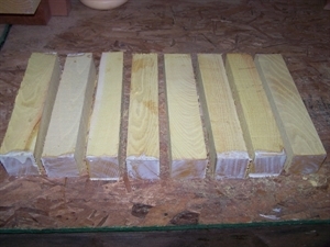 8 OSAGE ORANGE TURNING BLANKS 2 X 2 X 11&quot;