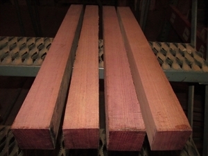 Four Exotic Purpleheart 2 X 2 X 24