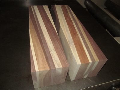 ONE SAPPY WALNUT LAMINATED OFFSET TURNING BLANK 3&quot; X 3&quot; X 12&quot;