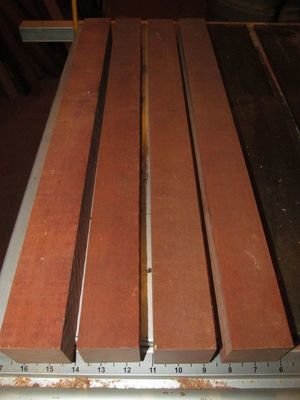 4 KILN DRIED LONG EXOTIC JABOTA (BRAZILIAN CHERRY) 2 X 2 X 24&quot;